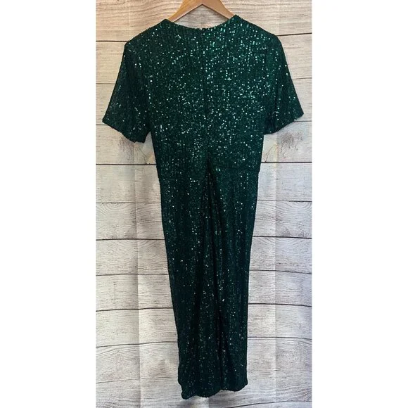 XL Baltic Born emerald green sequin mini wrap dress in Women's New without tags - Picture 4 of 10